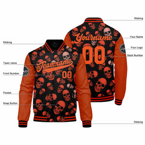 Chaqueta universitaria personalizada estilo Letterman para hombres-mujeres y jóvenes-color naranja