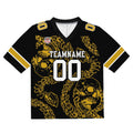 Camiseta de fútbol personalizada con nombre y número del equipo bordados y estampados-color oro hueso