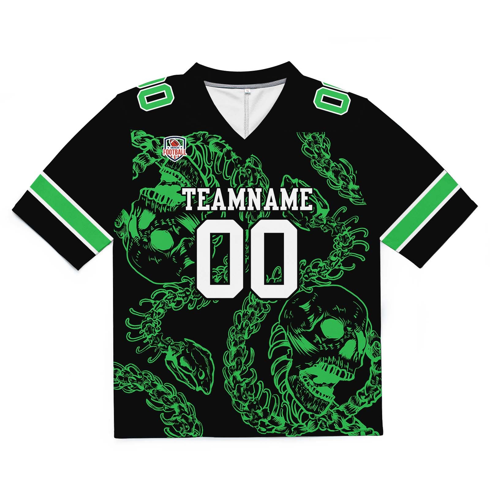 Camiseta de fútbol personalizada con nombre y número del equipo bordados y estampados-color verde hueso