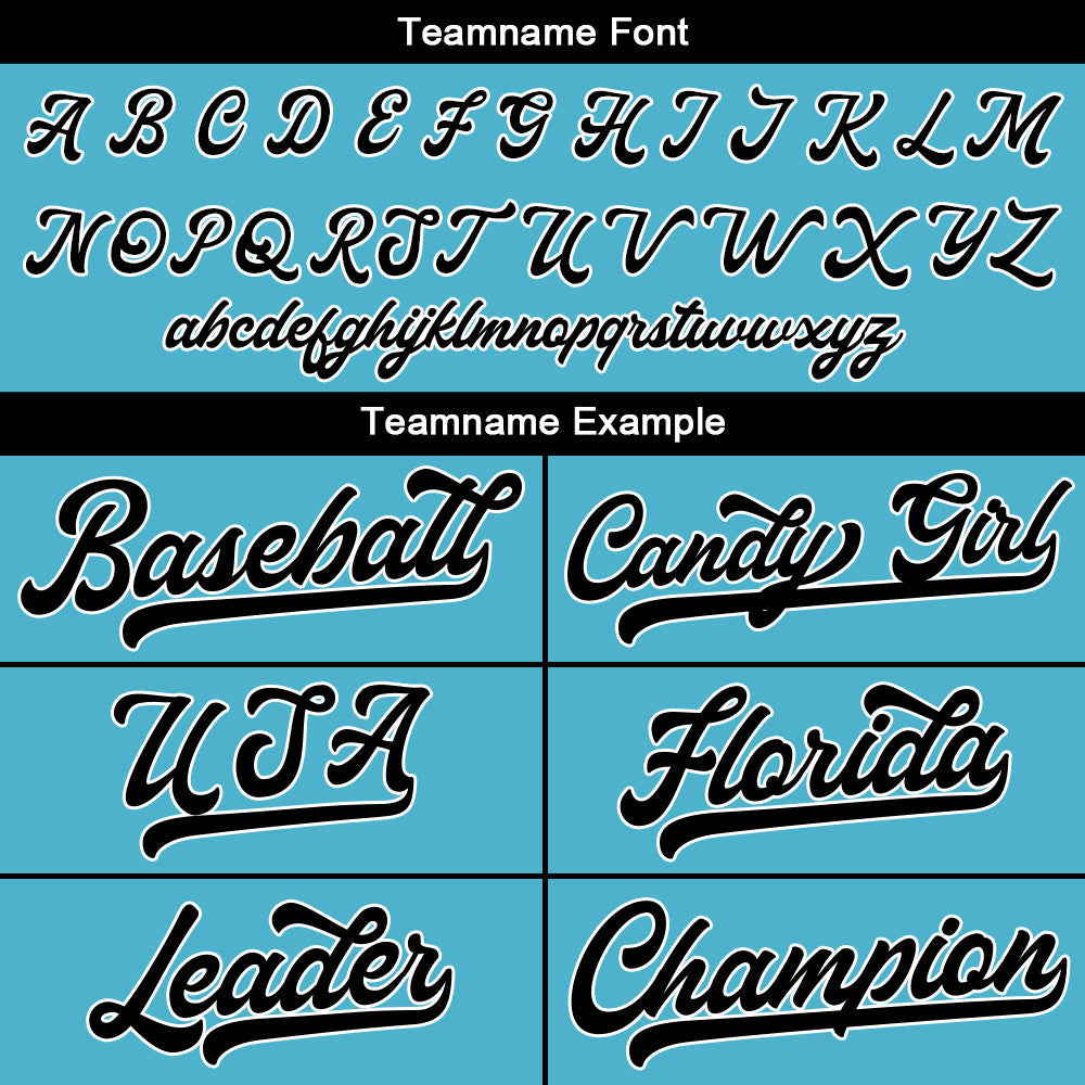 Camiseta de béisbol personalizada con diseño bordado & estilo hip hop & color azul claro y negro