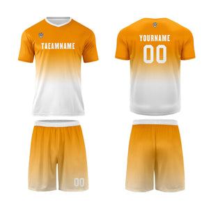 Conjunto personalizado de camiseta de uniforme naranja y blanco para niños y adultos