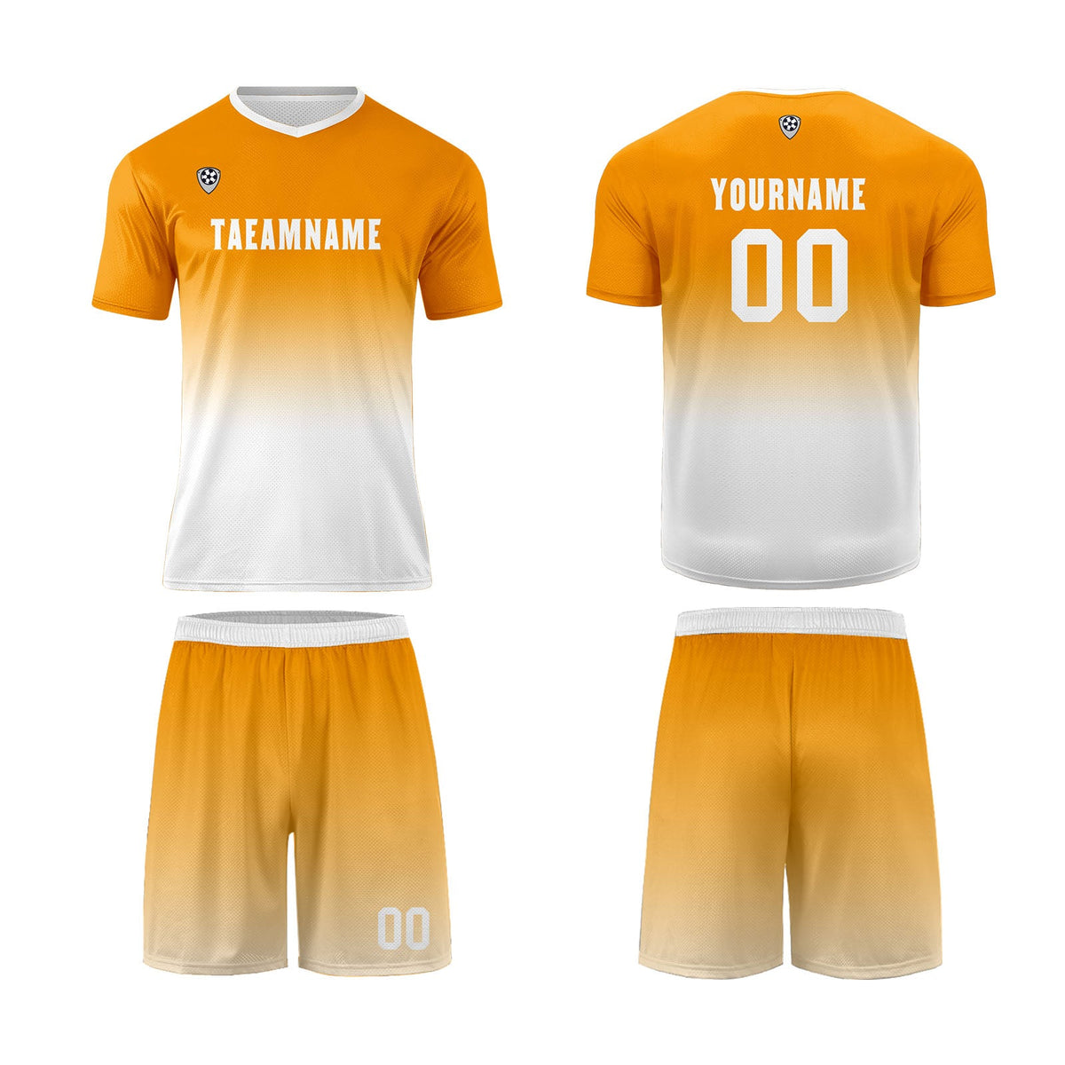Conjunto personalizado de camiseta de uniforme naranja y blanco para niños y adultos