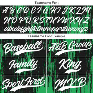 Camiseta de béisbol con dise?o personalizado estampado a todo color verde y negro