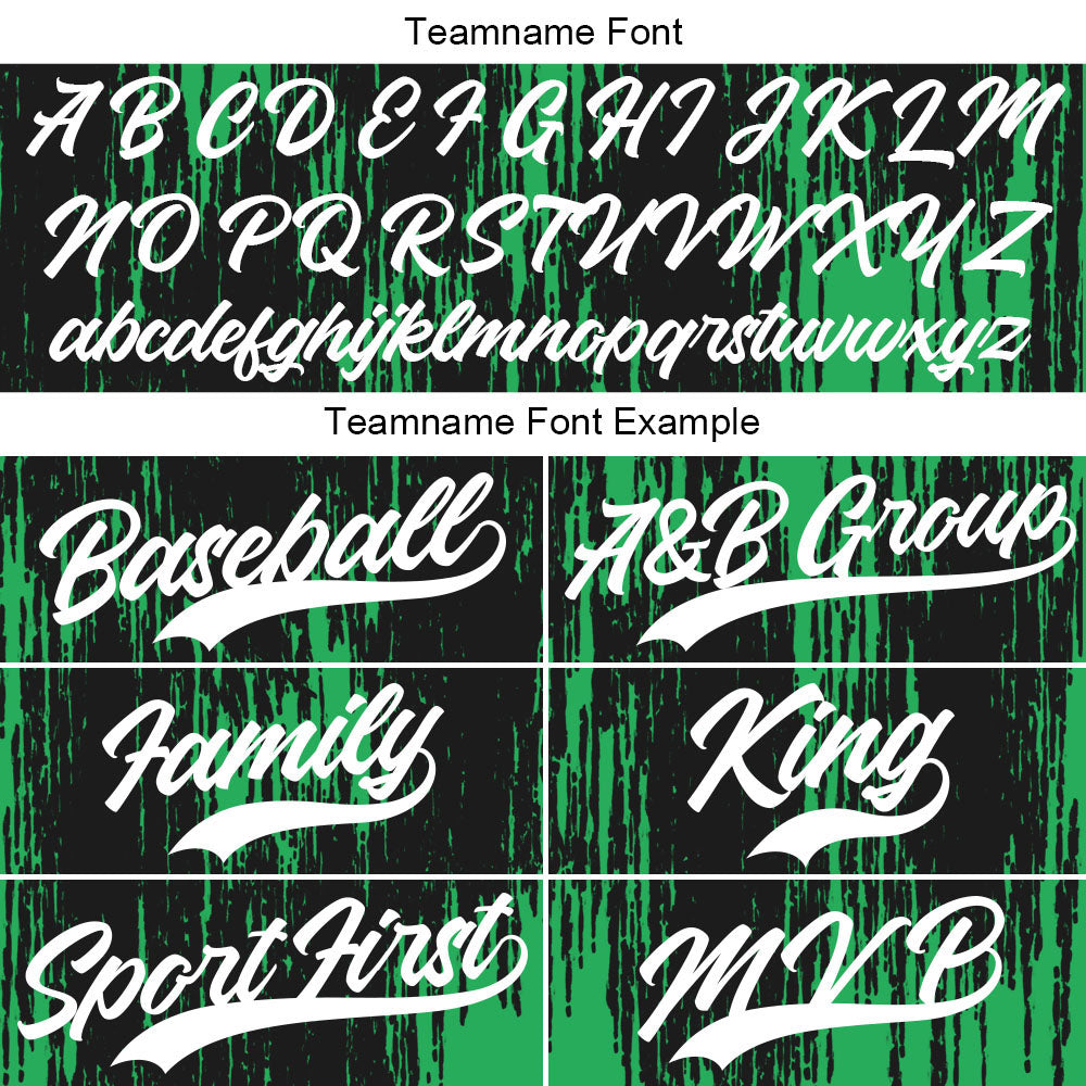 Camiseta de béisbol con dise?o personalizado estampado a todo color verde y negro