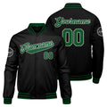 Chaqueta universitaria personalizada estilo Letterman para hombres-mujeres y jóvenes-color verde y negro