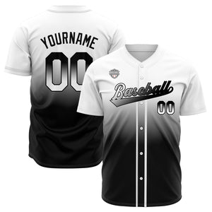 Camisetas de béisbol personalizadas con degradado nombre número y logotipo