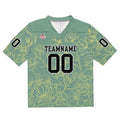 Camiseta de fútbol personalizada con nombre y número del equipo bordados-color verde grisáceo y amarillo