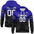 Sudadera con capucha degradada personalizada para hombre-mujer-niña o niño Imprime tu logotipo-nombre y número en azul marino y negro