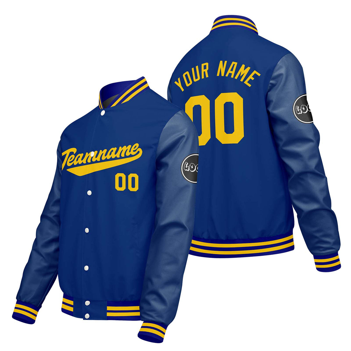 Chaquetas universitarias azules personalizadas para hombres & mujeres y jóvenes & Chaquetas Letterman personalizadas