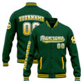 Chaqueta universitaria personalizada estilo Letterman para hombres-mujeres y jóvenes-color verde