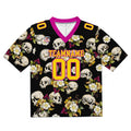 Camiseta de fútbol personalizada con nombre y número del equipo bordados y estampados-calavera-rosa