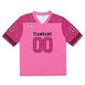 Camiseta de fútbol personalizada con nombre y número del equipo impresos y bordados-color rosa
