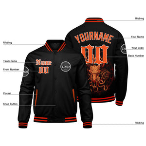 Chaqueta universitaria personalizada estilo Letterman para hombres-mujeres y jóvenes-color naranja