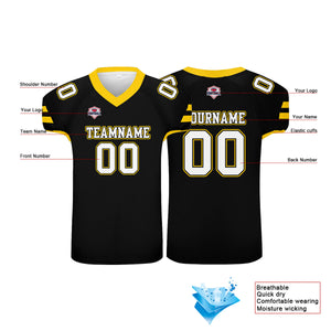Camiseta de fútbol personalizada con nombre y número del equipo impresos en color negro
