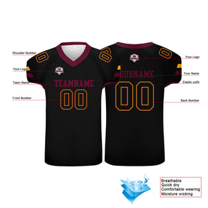 Camiseta de fútbol personalizada con nombre y número del equipo impresos en color negro