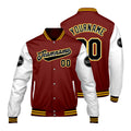 Chaquetas universitarias rojas y blancas personalizadas para hombres & mujeres y jóvenes & Chaquetas Letterman personalizadas