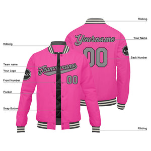 Chaqueta universitaria personalizada estilo Letterman para hombres-mujeres y jóvenes-color rosa