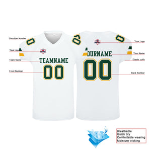 Camiseta de fútbol personalizada con nombre y número del equipo impresos en color blanco