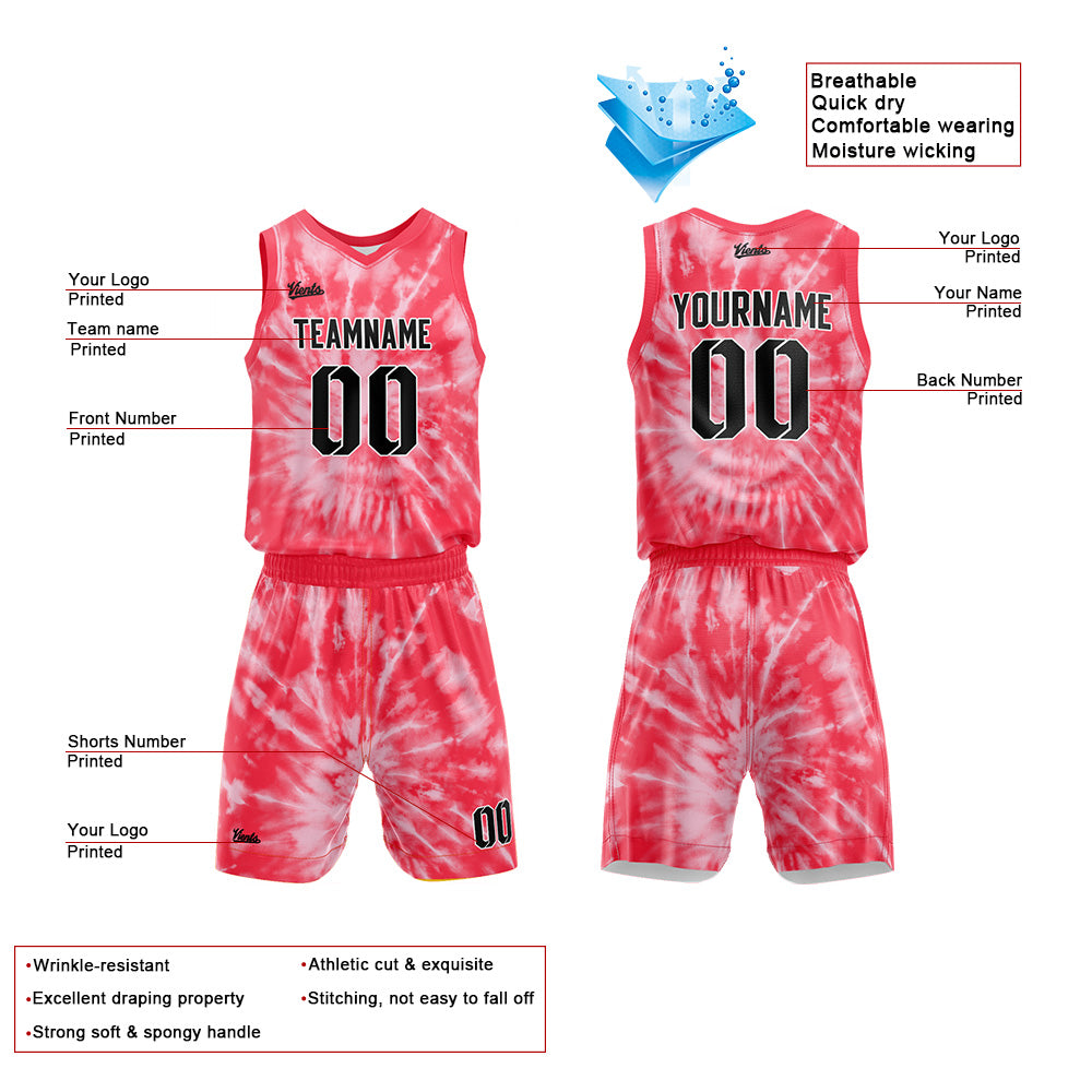Uniforme de baloncesto rojo personalizado con tu logotipo-nombre y número impresos