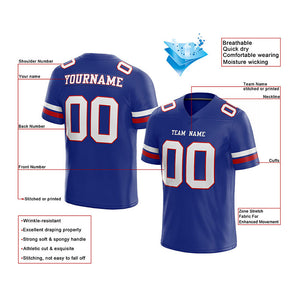 customized authentic football jersey royal white-red mesh