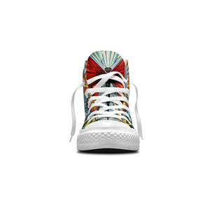 Fantasía de Mariposa: Zapatillas de lona de media caña para hombre y mujer -Adéntrate en un mundo de elegancia artística con imágenes de mariposas de Op Art