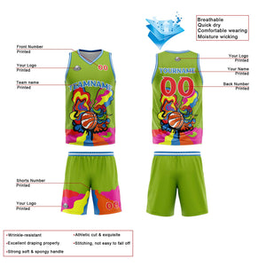Uniforme de baloncesto verde personalizado con tu logotipo-nombre y número impresos