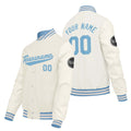 Chaquetas universitarias personalizadas color crema y blanco para hombres & mujeres y jóvenes & Chaquetas Letterman personalizadas