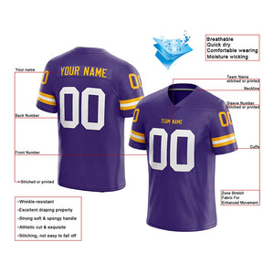 customized  authentic football jersey purple-white-yellow