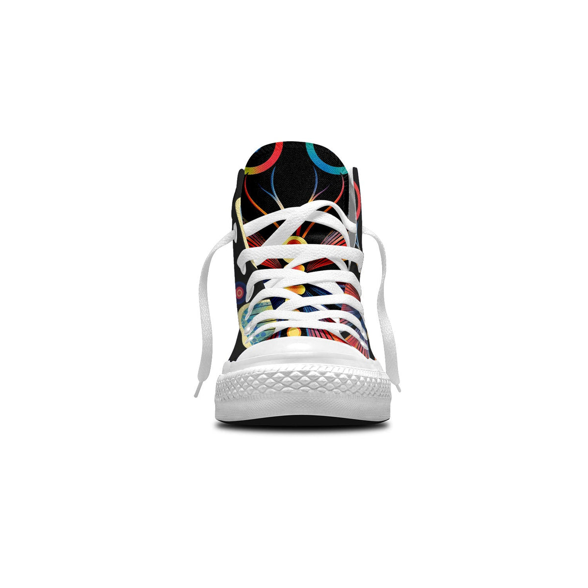 Whimsical Flyers: Zapatillas de lona de media caña para hombre y mujer -Adéntrate en un mundo de divertidas imágenes de libélulas de Op Art y da rienda suelta a tu estilo