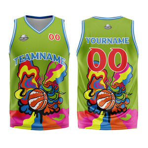 Uniforme de baloncesto verde personalizado con tu logotipo-nombre y número impresos