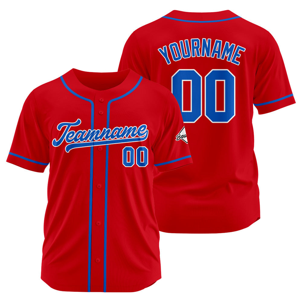 Camiseta de béisbol personalizada con diseño bordado & estilo hip hop & color rojo y azul marino