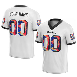 team customized authentic tie dye football jersey white-black mesh