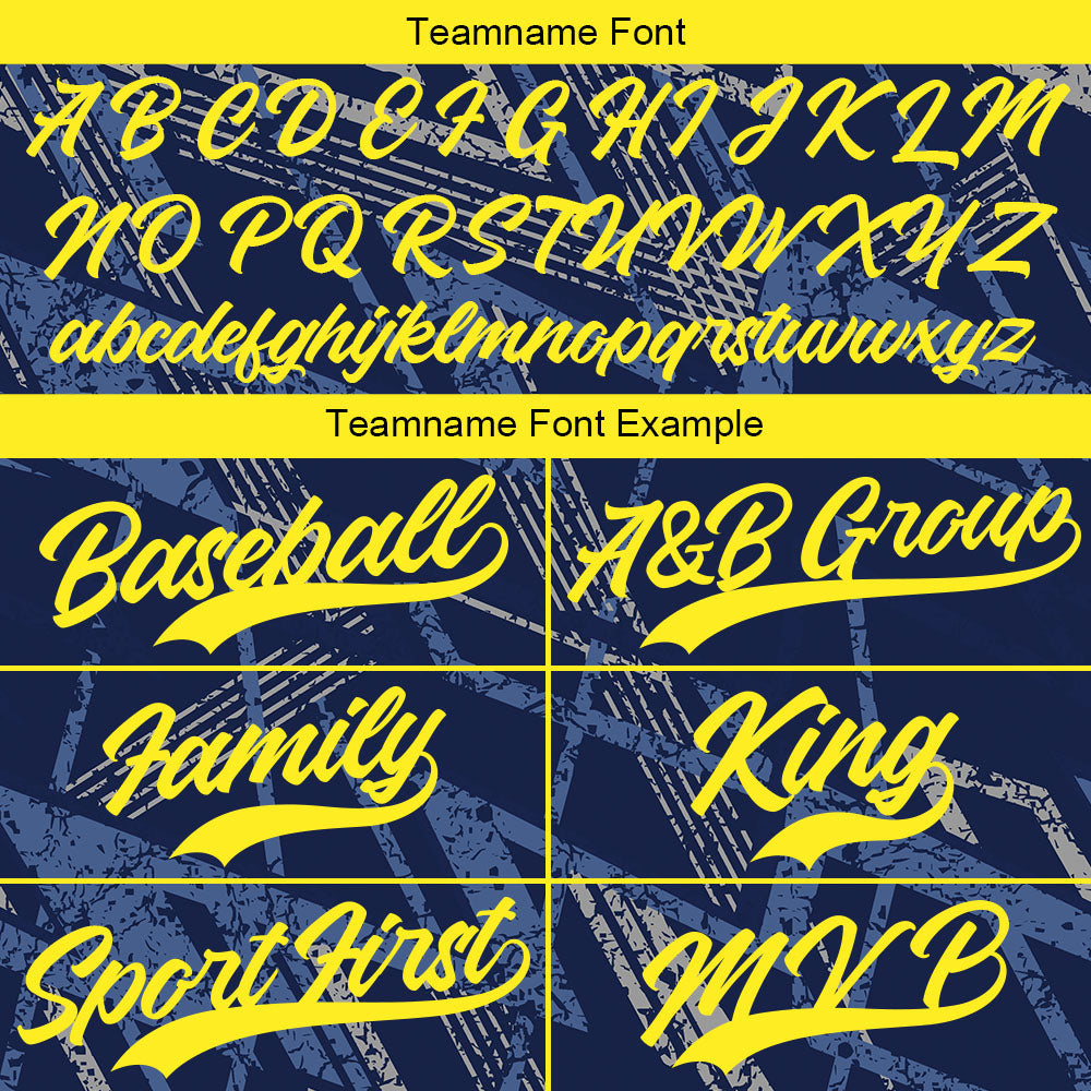 Camiseta de béisbol con dise?o personalizado estampado completo azul marino y gris