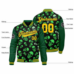 Chaqueta universitaria personalizada estilo Letterman para hombres-mujeres y jóvenes-color verde