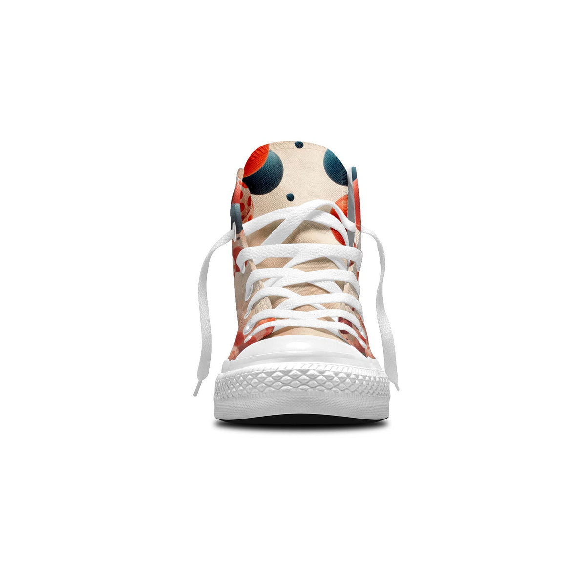 Abstract Float: Sumérgete en un mundo de estilo con zapatillas de lona de media caña para hombre y mujer El estampado de globos de lunares transforma cada paso en una expresión abstracta de fantasía y elegancia
