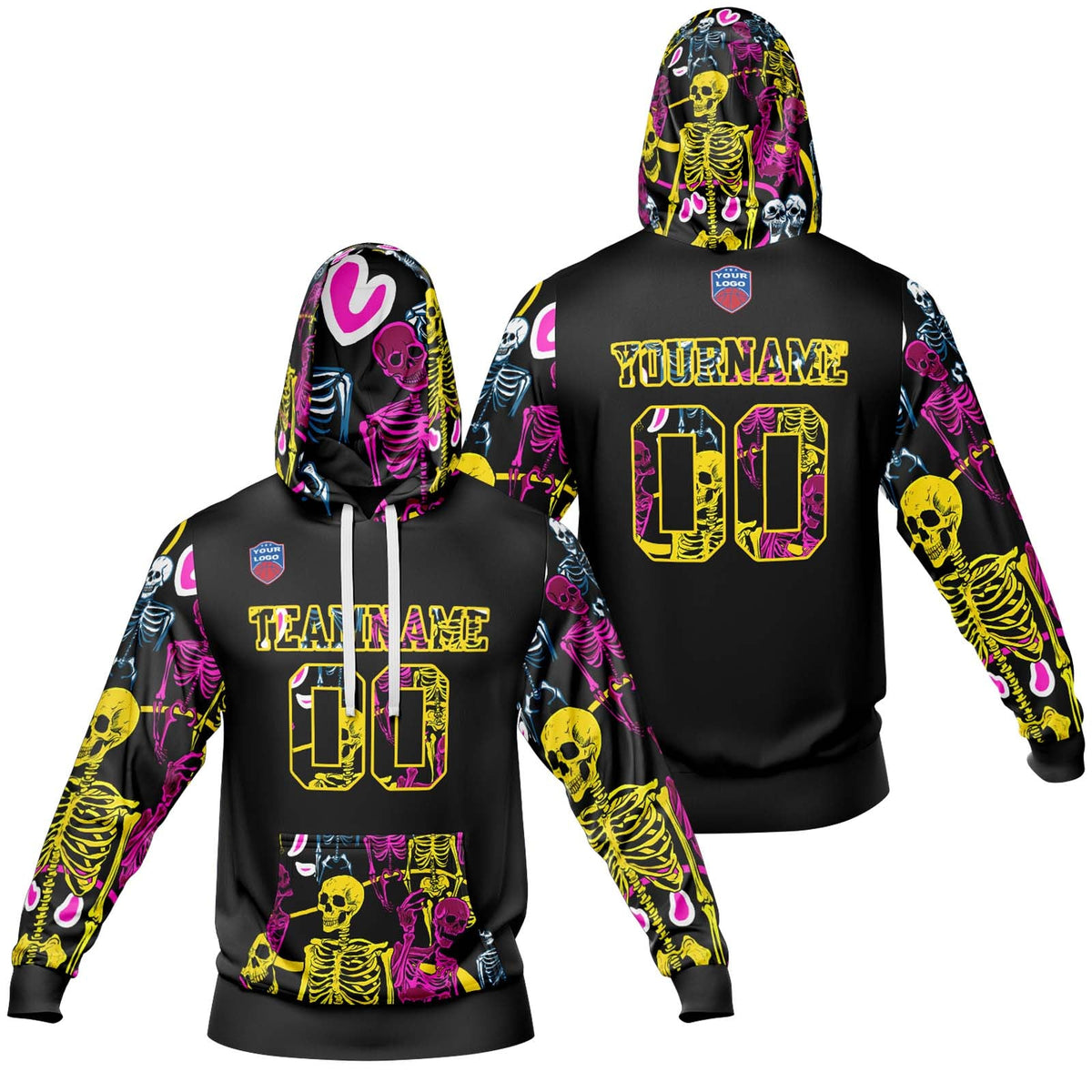 Sudadera con capucha degradada personalizada para hombre-mujer-niña o niño Imprime tu logotipo-nombre y número