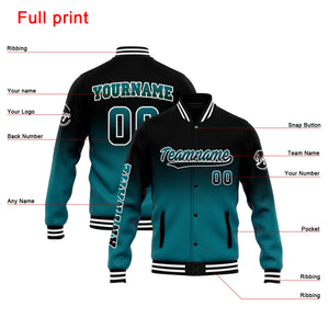 Chaqueta universitaria personalizada estilo Letterman para hombres-mujeres y jóvenes-color negro y verde