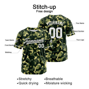 Dise?o personalizado de camiseta de béisbol con estampado de camuflaje