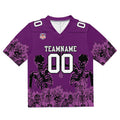 Camiseta de fútbol personalizada con nombre y número del equipo bordados-color morado