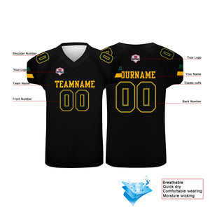 Camiseta de fútbol personalizada con nombre y número del equipo impresos en color negro