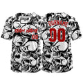 Camiseta de béisbol personalizada para hombres mujeres ni?os y jóvenes equipos con costuras y estampado en blanco y negro