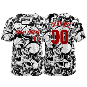 Camiseta de béisbol personalizada para hombres mujeres ni?os y jóvenes equipos con costuras y estampado en blanco y negro