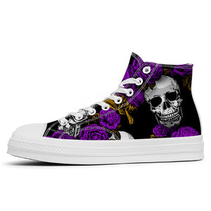 Resalta tu estilo con las zapatillas de lona de caña media Skeleton para hombre y mujer
