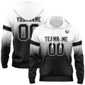 Sudadera con capucha personalizada con degradado para hombre-mujer-niña o niño Estampa tu logotipo-nombre o número en blanco y negro