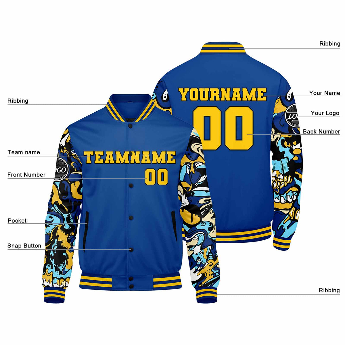 Chaqueta universitaria personalizada estilo Letterman para hombres-mujeres y jóvenes-color azul marino
