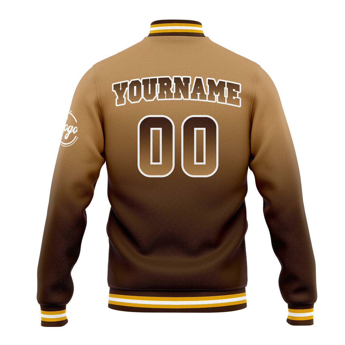 Chaqueta universitaria personalizada estilo Letterman para hombres-mujeres y jóvenes-color marrón