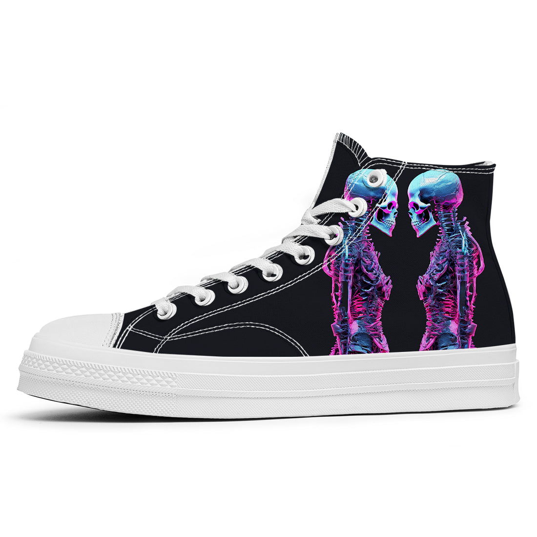 Resalta tu estilo con las zapatillas de lona de caña media Skeleton para hombre y mujer