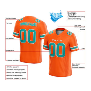 customized authentic football jersey  orange green-white mesh