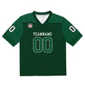 Camiseta de fútbol personalizada con nombre y número del equipo impresos y bordados-color verde