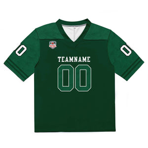 Camiseta de fútbol personalizada con nombre y número del equipo impresos y bordados-color verde